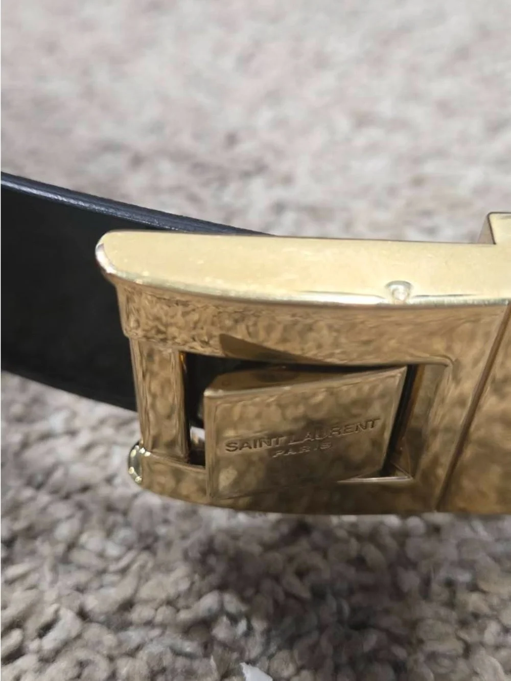 Saint Laurent Black Leather belt with receipt